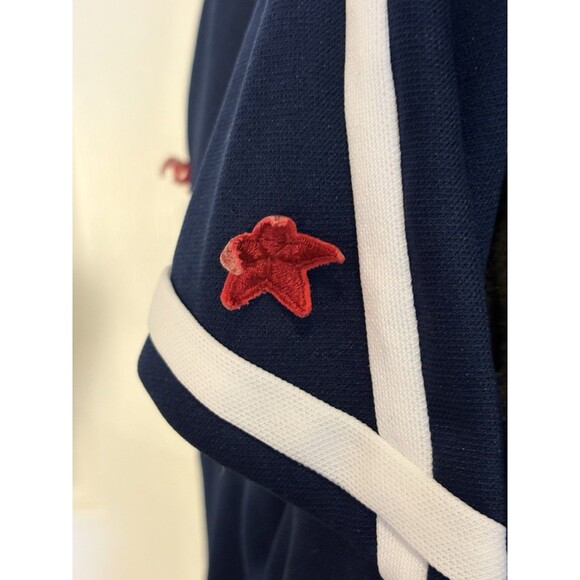 1960s Mod Nautical Jumpsuit Pantsuit Navy Sailor Romper Flare Leg Polyester S - Picture 10 of 10